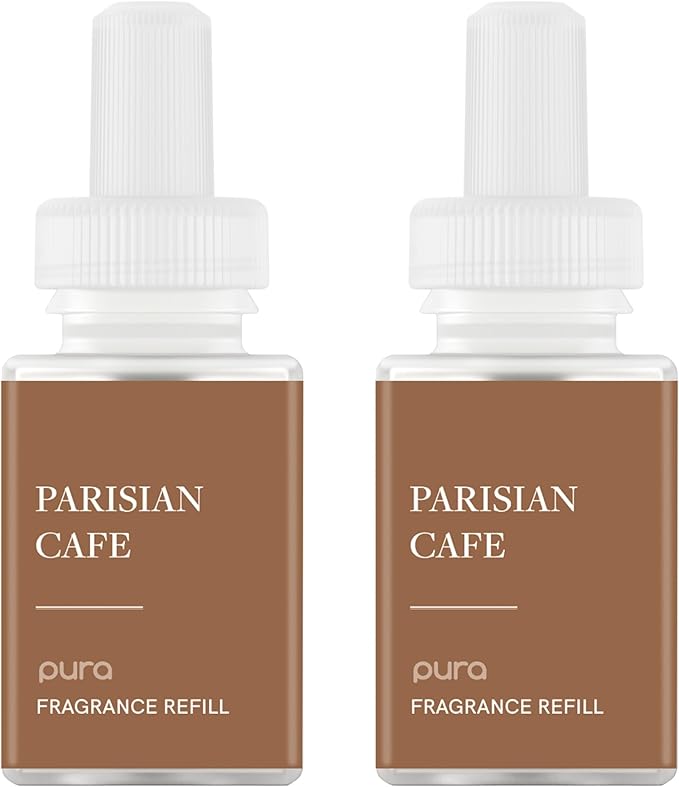PuraHome Scent Refill - Smart Home Air Diffuser - Up to 120-Hours of Luxury Fragrance per Refill - Home Essential - Clean & Safe Diffuser Fragrance - 2 Pack, Parisian Café