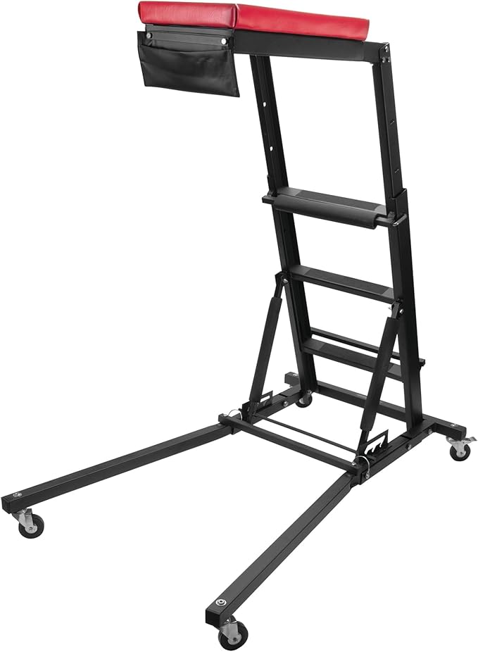 Performance Tool W85038 High Top Adjustable Creeper to Work On Vehicles, Black/Red, 45-66-inch Height