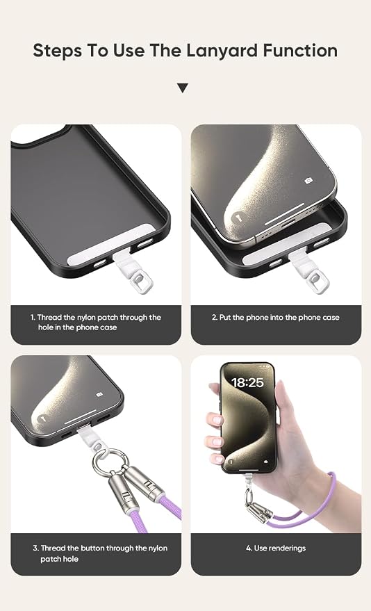 Phone Wrist Lanyard,Built-in 240W USB-C Phone Lanyard Charging Cable Fast Charge & Data Transfer with Tether Tab