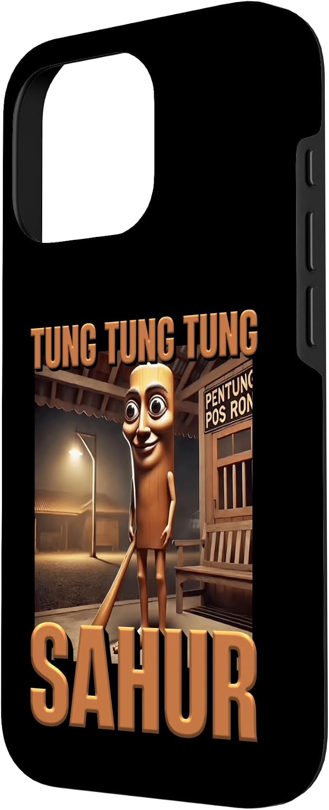 Internet Hilarious Meme AI Character Tung Tung Tung Sahur Case for iPhone 16 Pro