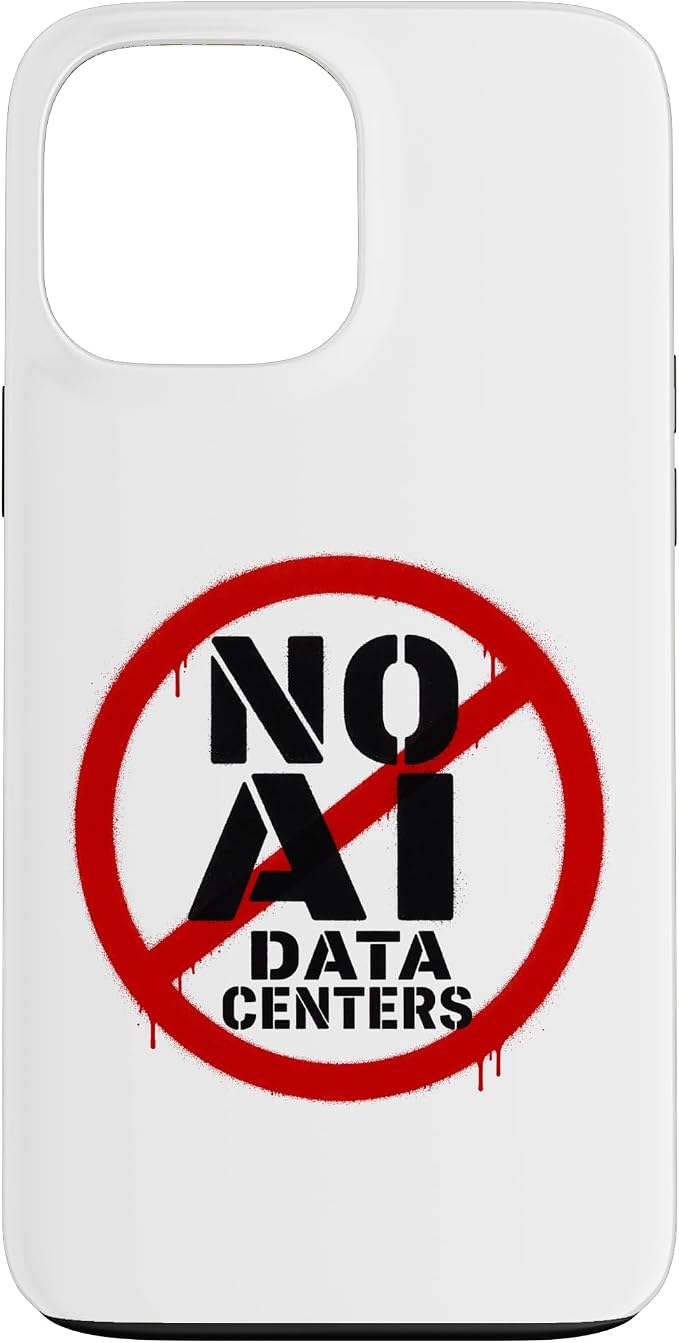 No AI Data Centers ��� Simple Minimal Spray Paint Style Text Case for iPhone 13 Pro Max