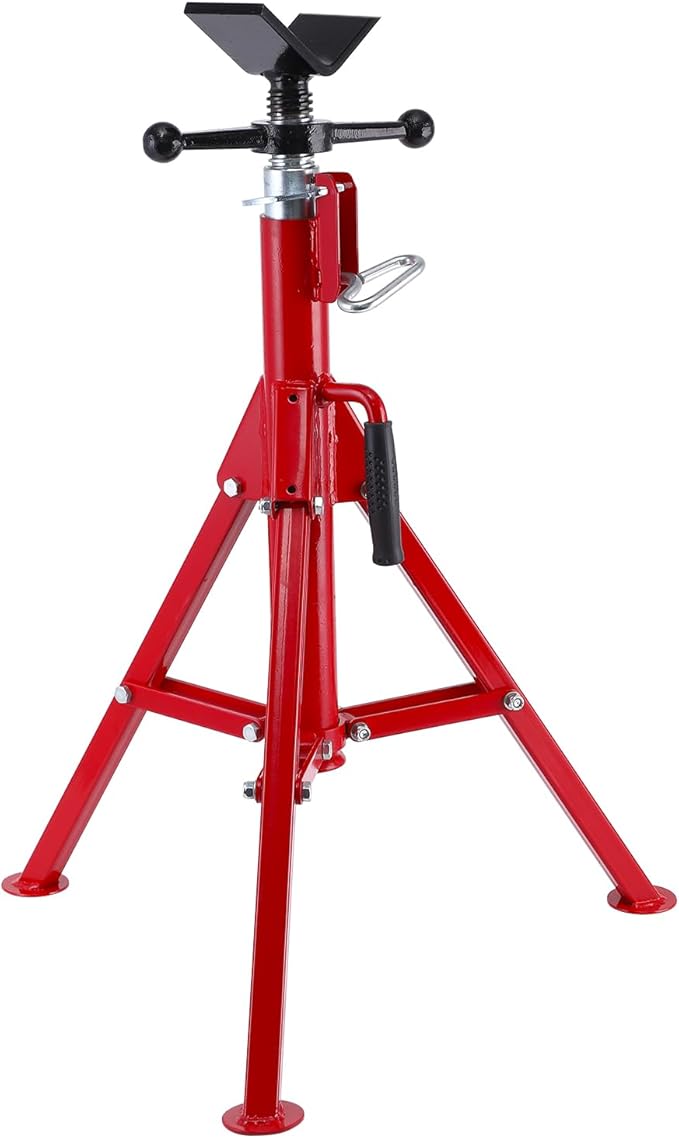 V Head Pipe Jack Stands for Welding, 28-52 Inch Adjustable Height, 1/8" to 12" Pipe Capacity, 2500 LB Heavy Duty Carbon Steel Body More Durable, Folding Portable Pipe, Steel Welding Stand