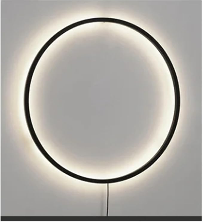 Wiring-Free Living Room Sofa Background Wall Decoration - Minimalist Bedroom lamp Ring Art Atmosphere Wall Light,Kitchen Island (Warm-30cm B)