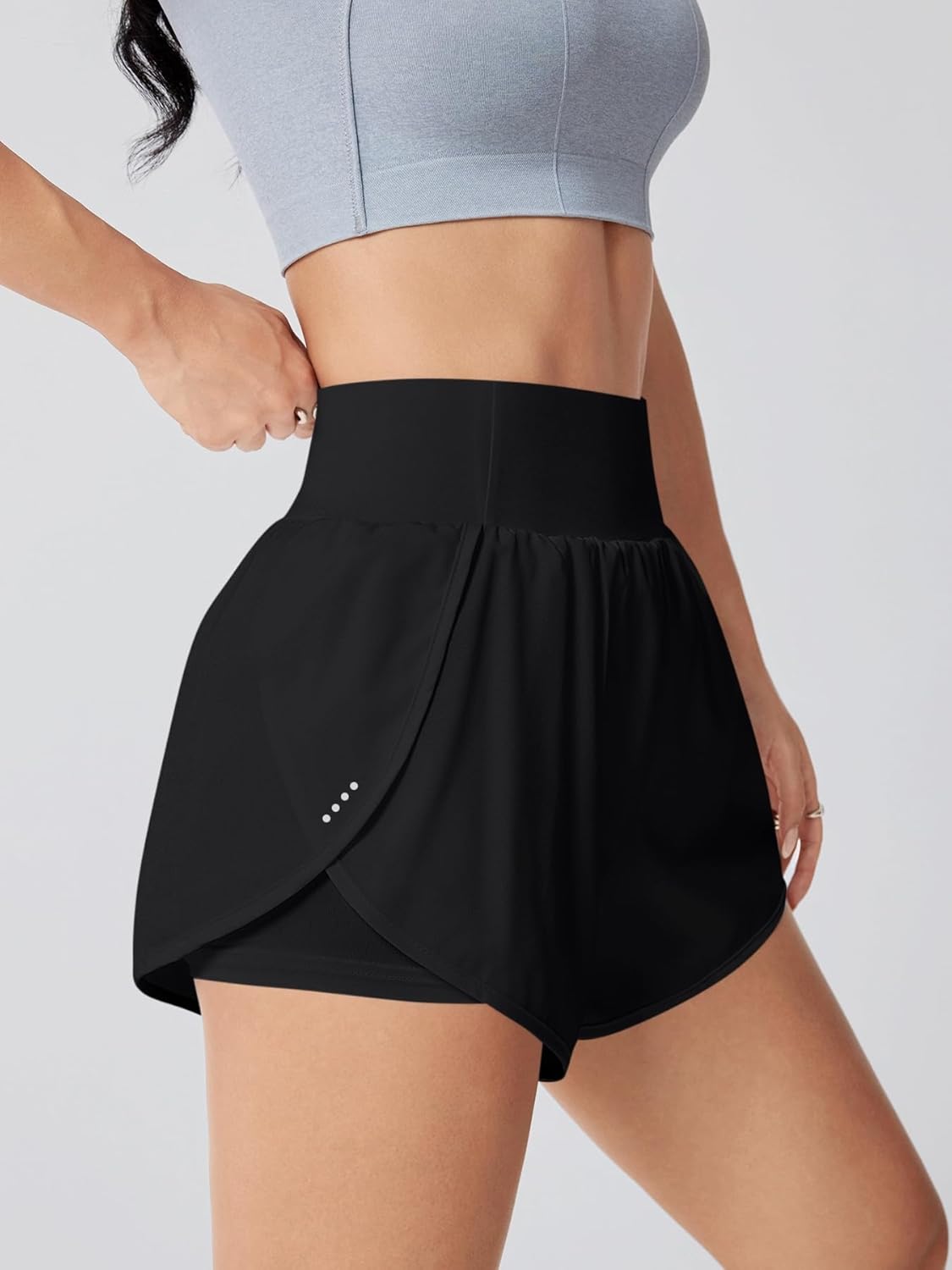Skiennix Women's High-Waisted Athletic Running Shorts - 3" Dolphin Gym Shorts with Pockets