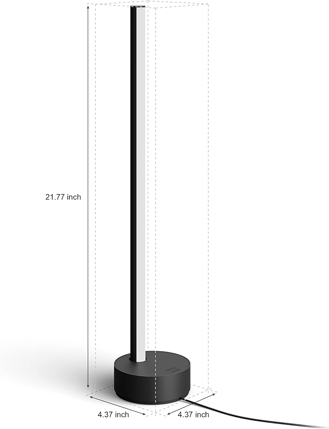 Philips Hue Signe Smart Table Lamp, Black, 1 Pack, White & Color Ambiance LED Color-Changing Light, Control LED Lamp with Hue App, Works with Alexa, Google Assistant, Apple HomeKit