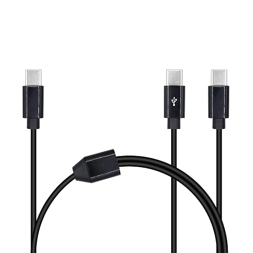 2 in 1 USB Type C Splitter Cable,USB C Male to 2 USB C Male Data Snyc and Charging Cord,USB C Multi Charging Cable for Cell Phones,Tablets and More(1.6FT/0.5M)