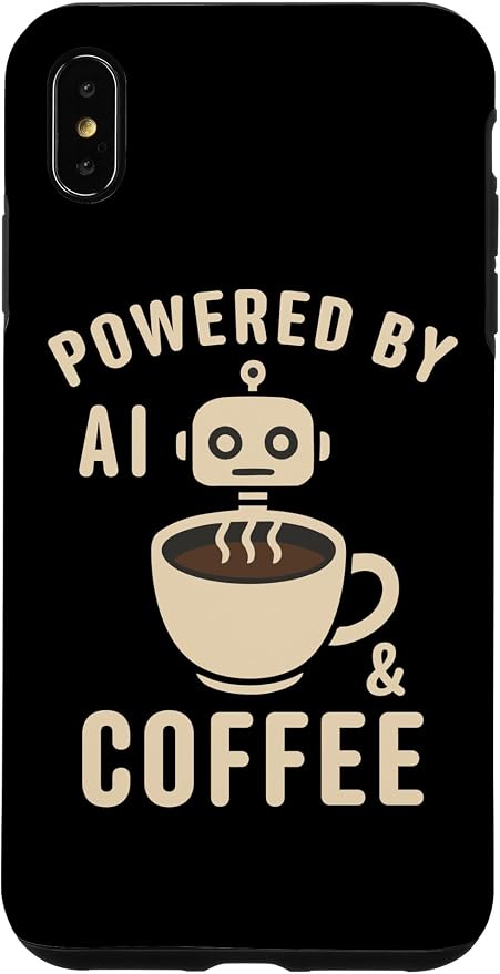 Powered by AI and Coffee Robot Case for iPhone XS Max