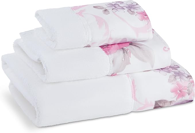 Zahari Home Michelle 3 Piece Bath Towel Set - Bath, Hand and Wash Towels with Modern Decor, Unique Design and Beautiful Floral Pattern