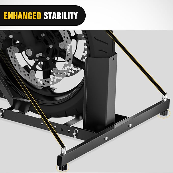 Nilight Adjustable Motorcycle Wheel Chock Stand Heavy Duty 1800lb Capacity Front Tire Stand Chocks for Trailer and Truck Fit for Most Motorcycles Tire Size 15"-22" Wheels