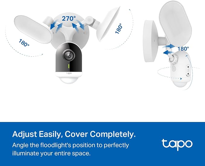 Tapo 2K+ Outdoor Wired Floodlight Security Camera - 2800 Lm Dimmable, Motion Activated, Person & Vehicle Detection, 24/7 Recording, Subscription-Free Local Storage or Optional Cloud, C720
