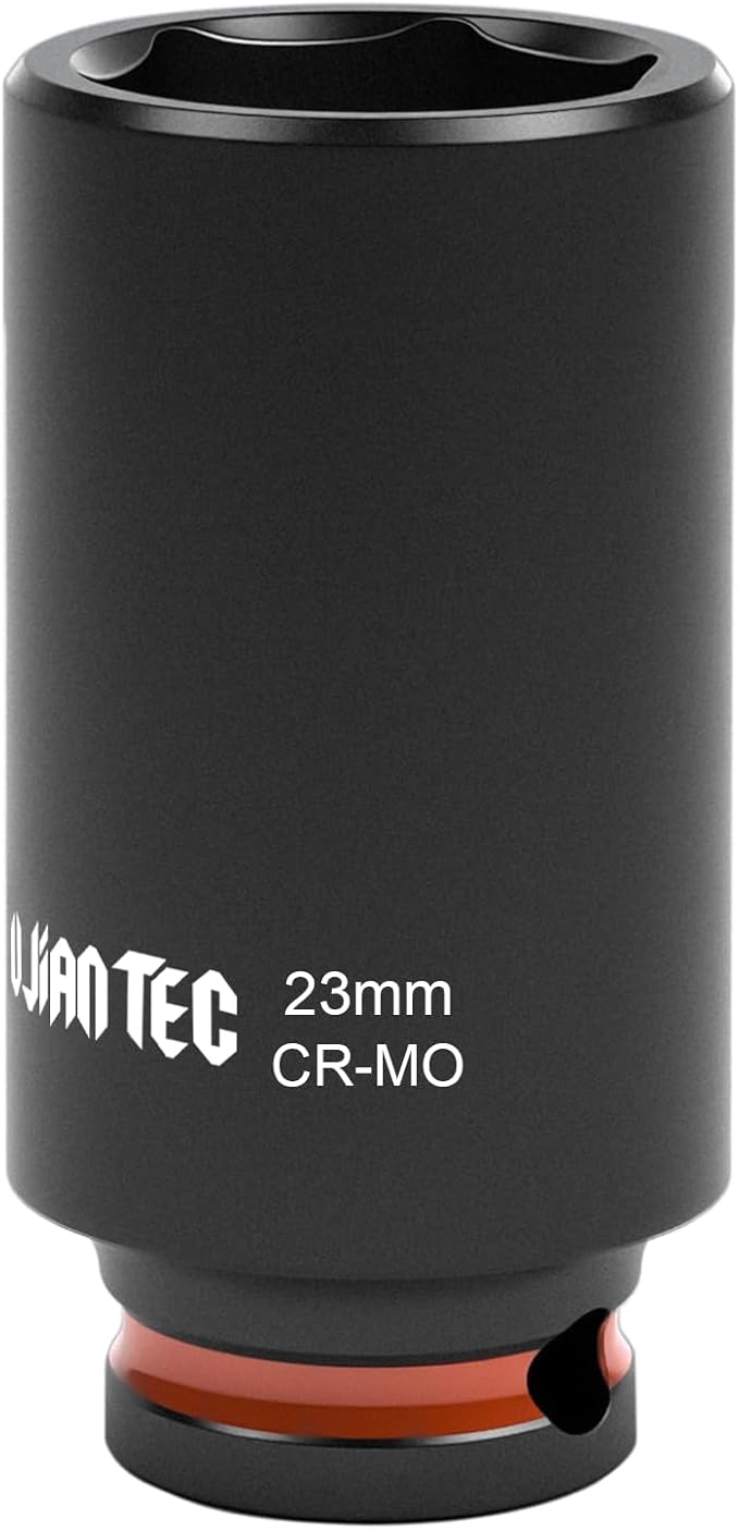 6-Point Deep Impact Socket, 3/8-Inch Drive 23mm Socket, Cr-Mo,Automotive, Truck Maintenance, Heavy Equipment Repair