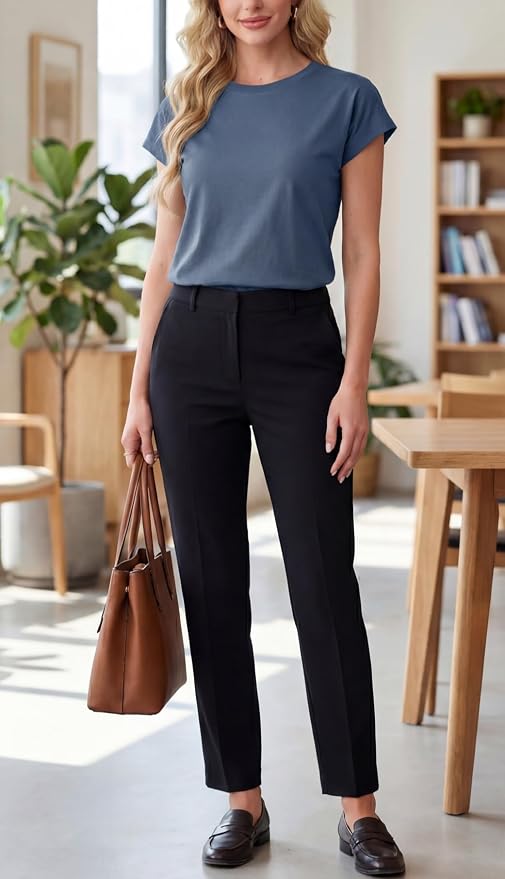 GRECERELLE Womens Summer Tops Cap Sleeve Crew Neck Basic T-Shirt | Everyday Casual Wear, Layering Friendly, Wrinkle-Resistant, Business Casual Ready, Lightweight & Packable, Capsule Wardrobe