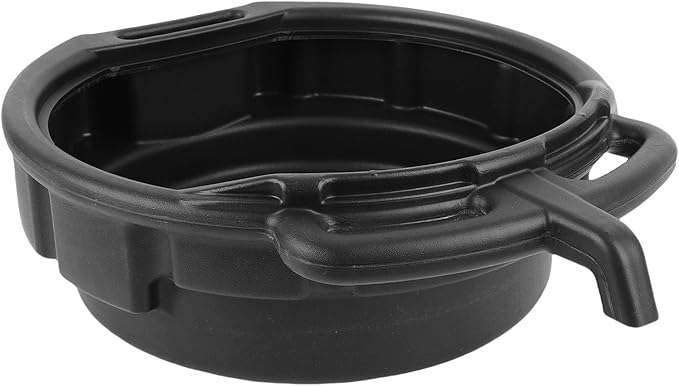 Oil Drain Pan, 10L Black Plastic Spill Proof Oil Drip Catcher with Anti Splashing Design, for Automotive Repair Home Workshop