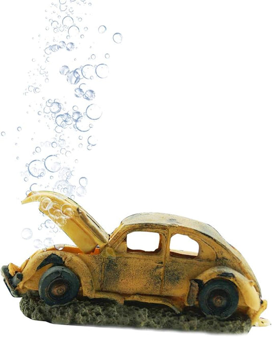 boxtech Decorations for Aquarium, Aquarium Resin Ornament Decorations, Imitation Car Wreck for Air Bubble Stone Oxygen Pump Fish Tank