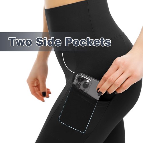 Leafigure High Waisted Leggings with Pockets - Soft & Comfortable for Yoga | 2 Pack