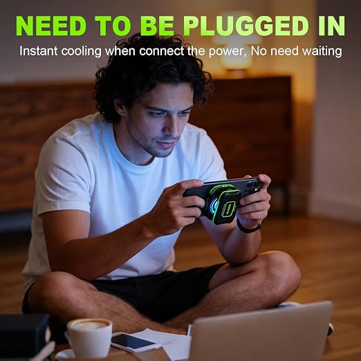 Cell Phone Cooler for Gaming, Magnetic Portable Rechargeable Battery Mobile Phones Radiator with RGB Lights for iPhone Series, iPad Pro, Tablet, TikTok Live