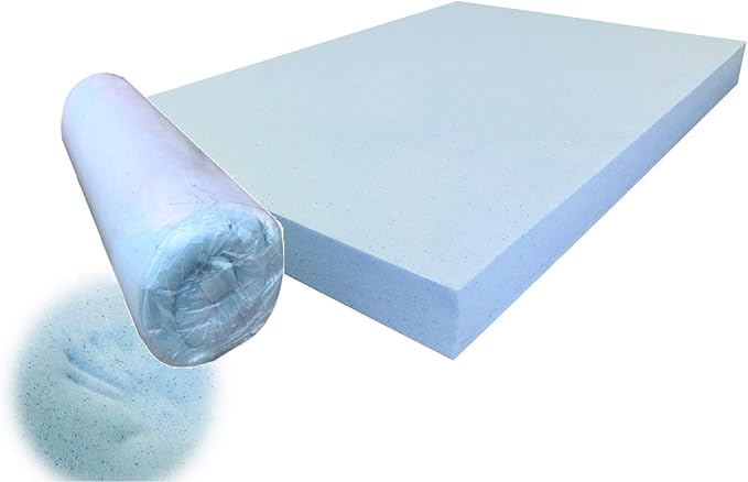 Pet Dog Bed Blue Cooling Gel Infused High Density Solid Memory Foam Pad (35x20x4 inches)