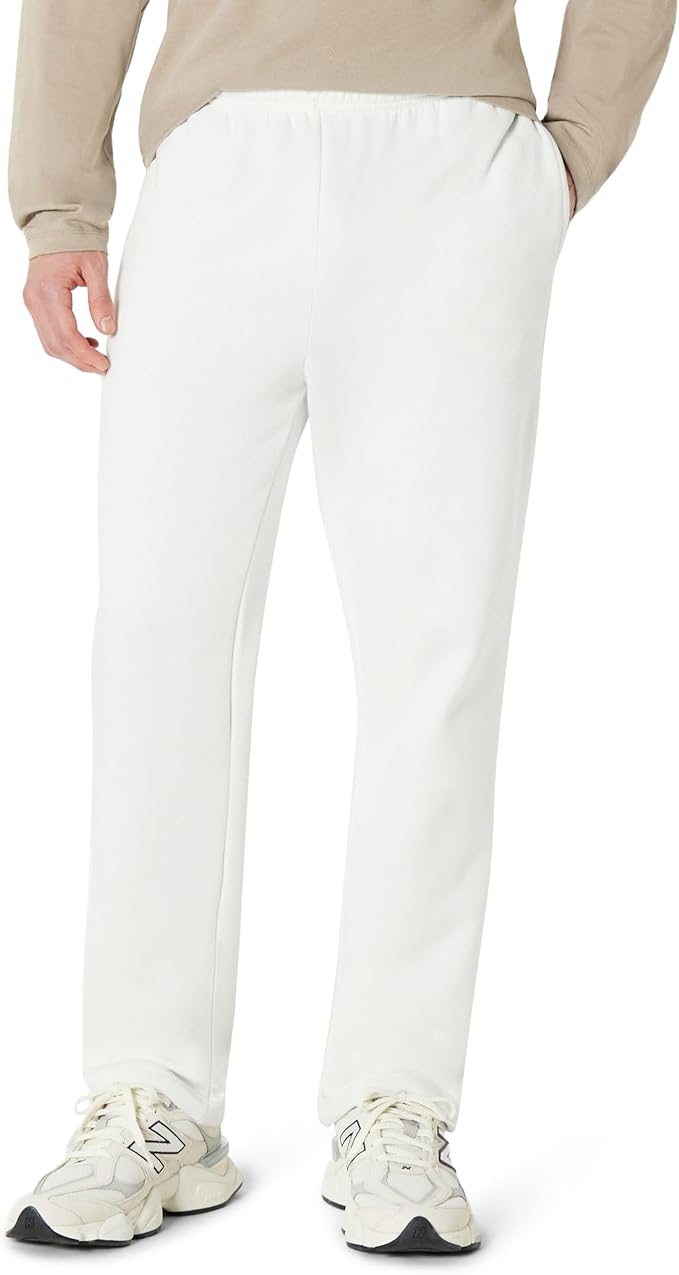 Amazon Essentials Men's Relaxed Straight Leg Fleece Open Bottom Sweatpant (Available in Big & Tall)