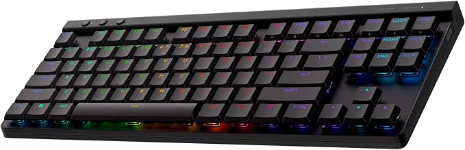 Logitech G515 Lightspeed TKL Wireless Gaming Keyboard (Linear) - Black | LIGHTSPEED wireless, LIGHTSYNC RGB, thin tenkeyless design, double-shot PBT keycaps, mechanical switches