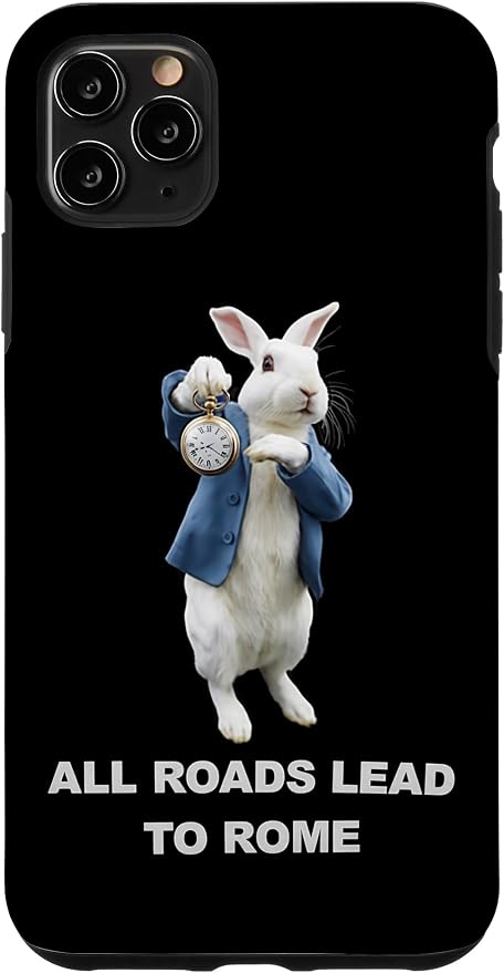 Funny AI Rabbit Meme Tshirt - All Roads Lead to Rome Humor Case for iPhone 11 Pro Max