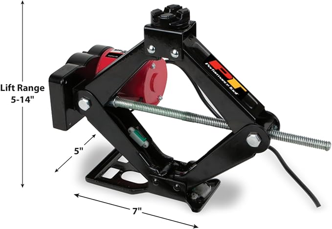 Performance Tool W1609 2-Ton, 4,000 lbs. 12 Volt Remote Controlled Electric Scissor Jack: Efficient and Convenient Automotive Lifting Solution