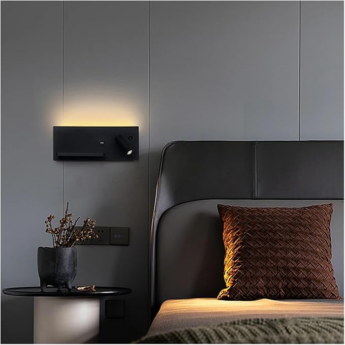 Wireless Charging Column Modern Minimalist Style LED Tone Wall Light Black White Luxury Home Decor Home Appliances Bedroom Nightstand,Chandelier Lamp