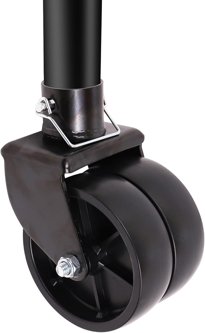 Trailer Jack Wheel with Pin - 6" Dual Wheel Jack Caster Wheel Capacity 2000lbs fits Any Jack Better Soft Ground Roll Trailer Parts (Black)