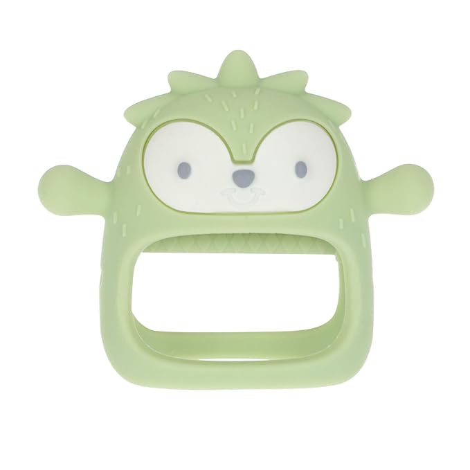 Nuby Silicone Wrist Teething Mitten - Baby Teether Ring - 3+ Months - Green Hedgehog