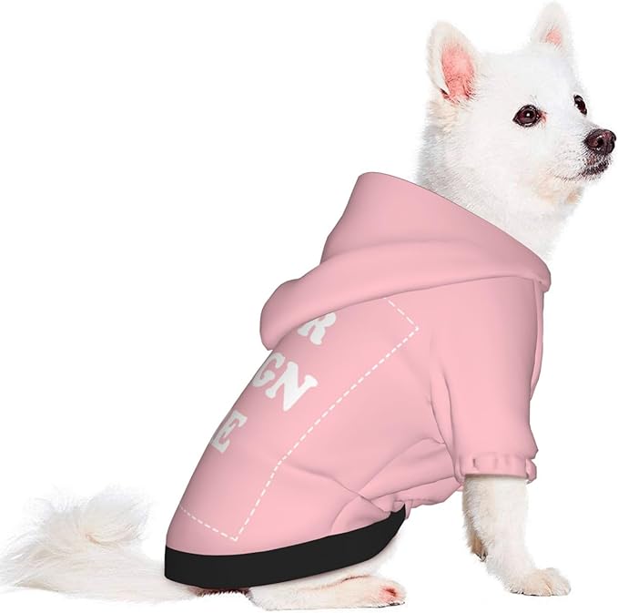 Personalized Dog Hoodie, Custom Dog Costumes for Small Dogs, Holiday Happy Dog Clothes Football Pet Shirt Sweater with Name Number for Girl/Boy Cats/Kitten, Pink, XS