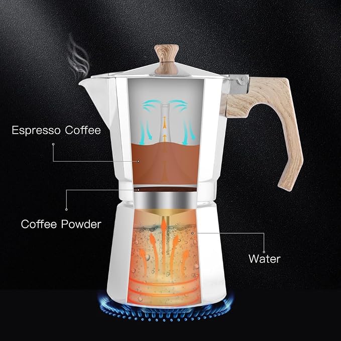 wedrink Stovetop Espresso Maker 3 Cups Moka Pot Cuban Coffee Maker Stovetop Coffee Maker Moka Italian Espresso