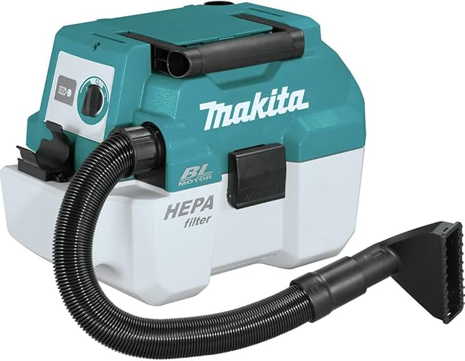 Makita XCV11Z 18V LXT Lithium-Ion Brushless Cordless 2 Gallon HEPA Filter Portable Wet/Dry Dust Extractor/Vacuum, Tool Only