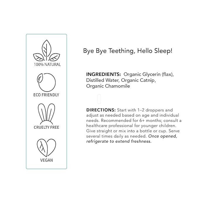 Balm Baby Natural & Organic Baby Teething & Calming Tincture - Calms, Soothes Gums and Discomfort – Vegan - Glass Bottle with Glass Dropper (2-PK)