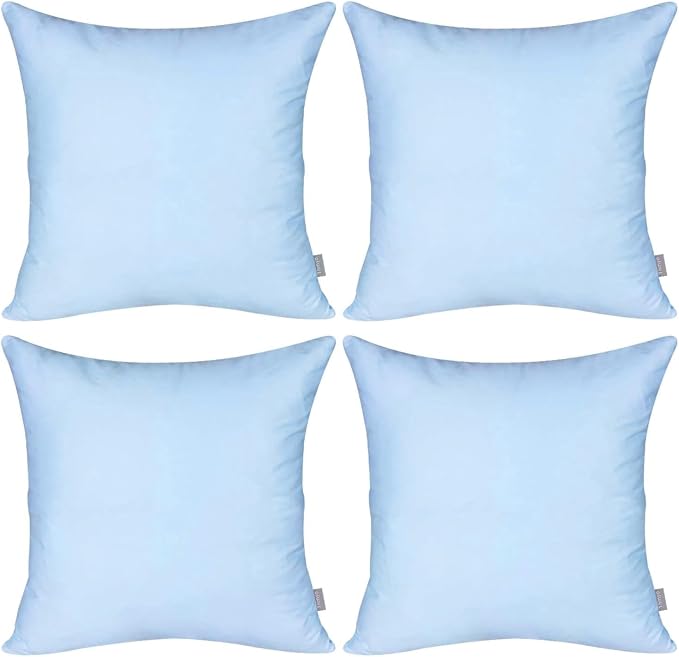 4-Pack 100% Cotton Comfortable Solid Decorative Throw Pillow Case,Thmyo Square Cushion Cover Pillowcase Sublimation Blank Pillow Covers DIY Throw Pillowcase for Sofa(20x20 inch/ 50x50cm,Light Blue)
