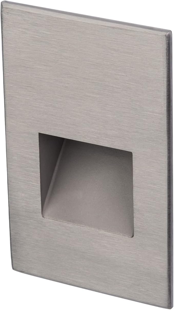 WAC Landscape Lighting, LEDme 120V LED Vertical Indoor and Outdoor Step and Wall Light Red in Stainless Steel