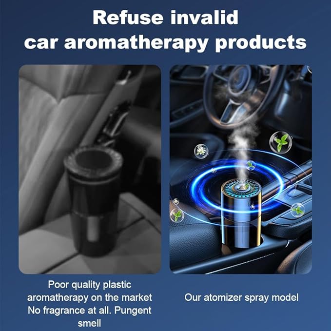 Car Humidifier, Car Diffuser, 300ml Car Diffusers for Essential Oils, Smart Car Air Freshener Diffuser, USB Cool Mist Humidifier Diffuser, 7-LED Color Changing, for Car Home Office Bedroom (Cologne)