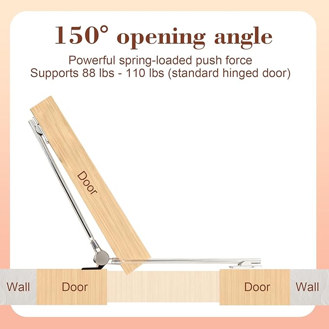 BokWin Automatic Door Closer for Home, Safety Spring Door Closers Adjustable Self Closing Device, Easy to Install with Arm, Screw, Wrench for 5kg (1 Pack, Silver)