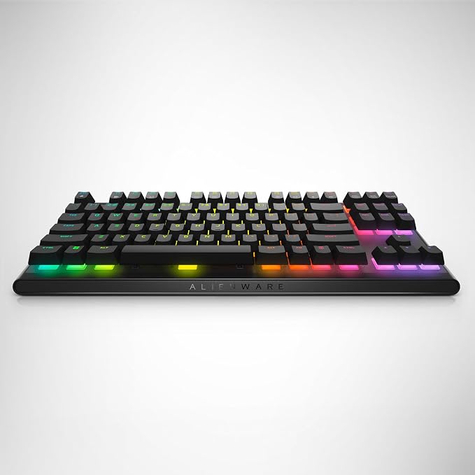 Alienware Wired Gaming Keyboard AW420K, Linear Mechanical, TKL | USB-C, Detachable Cable, Adjustable Height, RGB Per-Key, Dark Side of the Moon, 2-Year Warranty