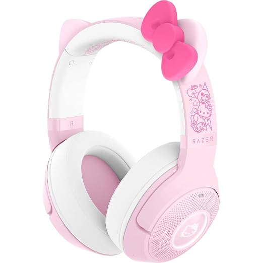 Razer Kraken Kitty V2 BT Wireless RGB Headset: Chroma RGB - Bluetooth 5.2-40 mm Drivers - 40 Hr Battery w/Type C Charging - Hello Kitty & Friends Edition | Chroma RGB Kitty Ears & Earcups, Bluetooth 5.2, 40 mm Drivers, Noise-cancelling Mics, Lightweigh...