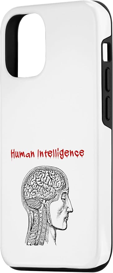 Human Intelligence (Anti Ai Statement & Head Graphic) Case for iPhone 12/12 Pro