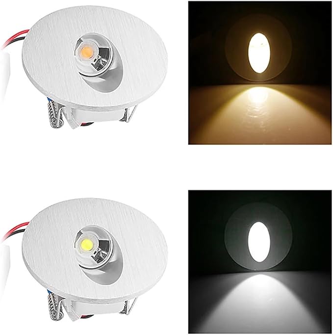 Wall Sconce Lamps Embedded with Mounting Box Round Nightlight for Stair Step Corridor Balcony Luminaire AC85-265V/DC12V(Warm(2700-3500K),1W AC85-265V)