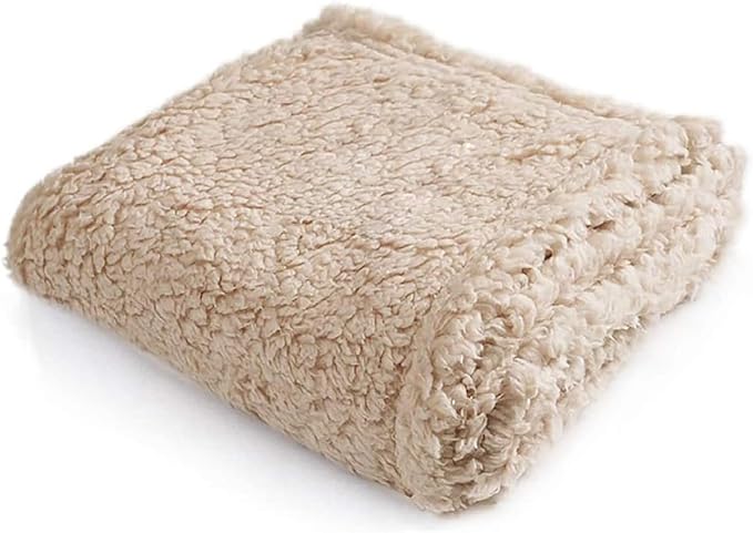Pet Blankets for Couch Sofa Bed Dog Blankets Reversible Cat Blanket Soft Furniture Protector Cover for Small Medium Large Dogs Cats, Beige, 30 x 20 inches