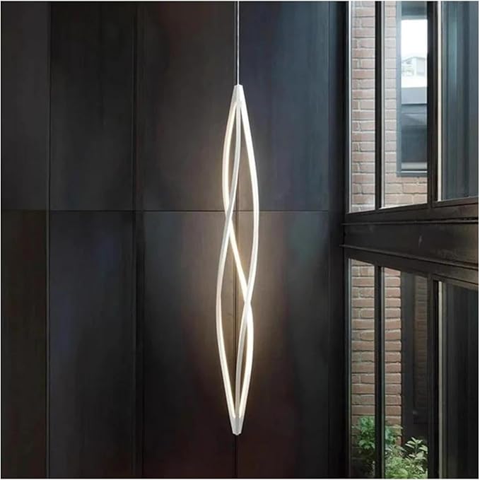 Pendant Lights, Modern Home Decor Led Lights Pendant Light Lamps Forstaircase Chandeliers for Living Room Hanging Indoor Lighting(APP with RC Dimmable,White 150cm)