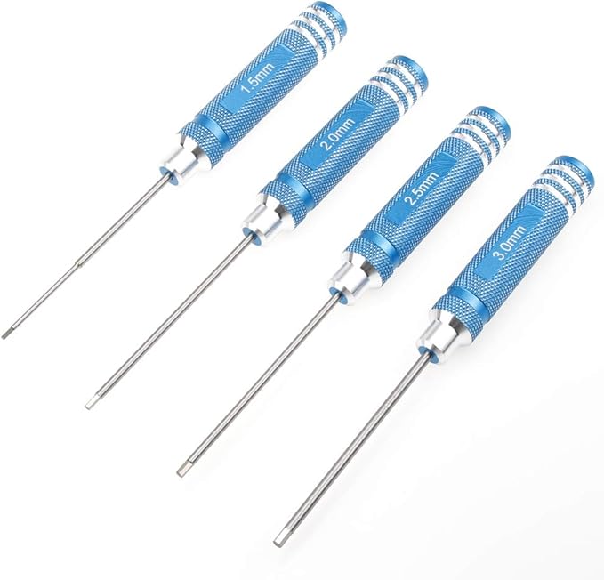 Allen Hex Screwdrivers Key Driver Tool Set T10059 1.5mm 2mm 2.5mm 3mm M1.5 M2 M2.5 M3 Aluminum Handle HSP 4PCS