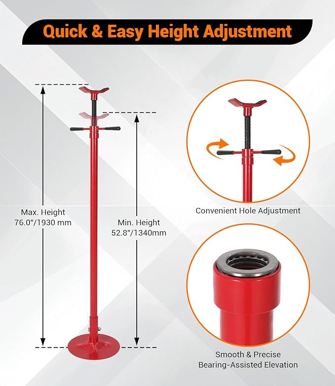 2PACK Underhoist Support Stand, 3/4 Ton Jack Stand, Under Hoist Stand for Vehicle Lifting & Support, 1655Lbs Capacity, Lifting from 38.4 to 75.4Inch,