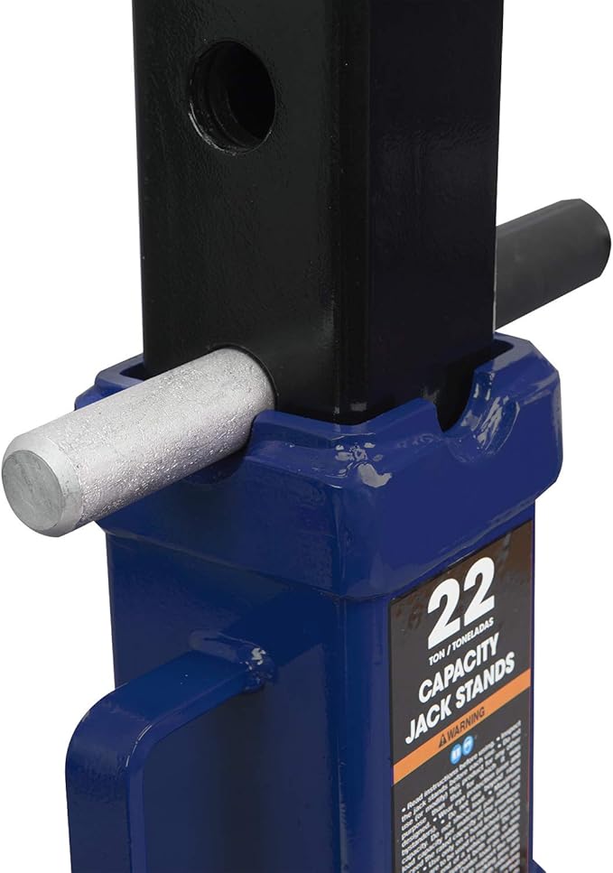 TCE 22 Ton (44,000 lb) Capacity Heavy Duty Steel Jack Stands, 2 Pack, T70072 , Blue