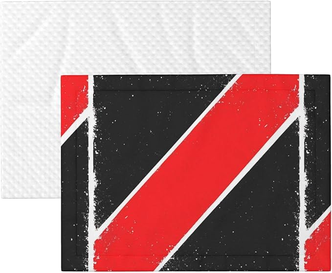 Double Sided Pet Mat for Dog Bed Topper Cat Blanket Furniture Protector, Trinidad and Tobago Flag, Reversible Plush with Tactile Dot Pattern for Style Change