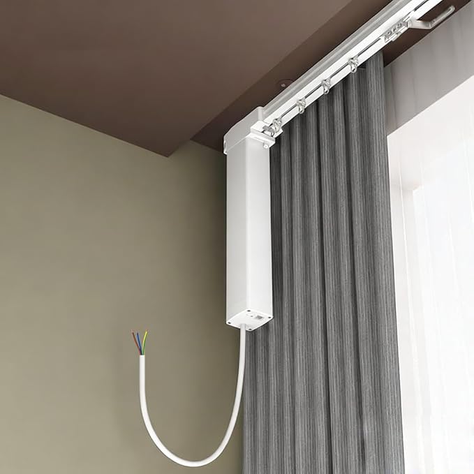 Pre-Assembled Motorized Curtain Track with Remote, 1.8N Automatic Curtain Opener System, Dry Contact Electric Curtains for Smart Home & Commercial Automation (7 meters (275.6 inches))