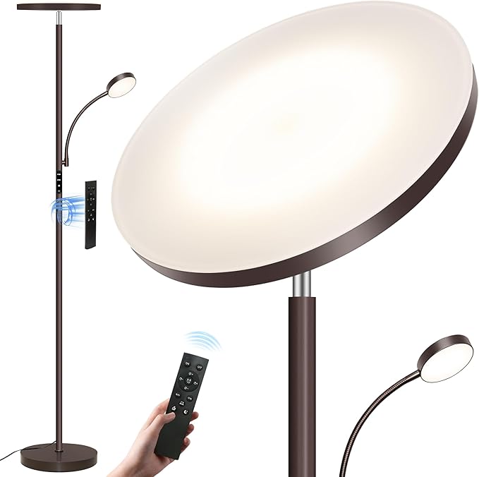 Floor Lamps for Living Room,42W Super Bright LED Floor Lamp,2-in-1 Dimmable Standing Lamp with Reading Light,69'' Tall Lamp with Remote & Touch Control, Modern Floor Lamp for Bedroom,Office