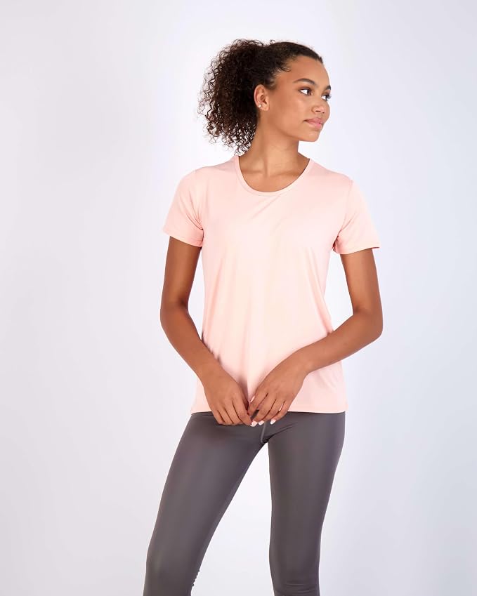 5 Pack Women's Dry Fit Short Sleeve Athletic Gym Workout Running Tops | Available in Plus Size, Exercise, Sports, Fitness, Quick Dry, Cooling, Moisture Wicking, Loose Basic Tees, Yoga, Pilates