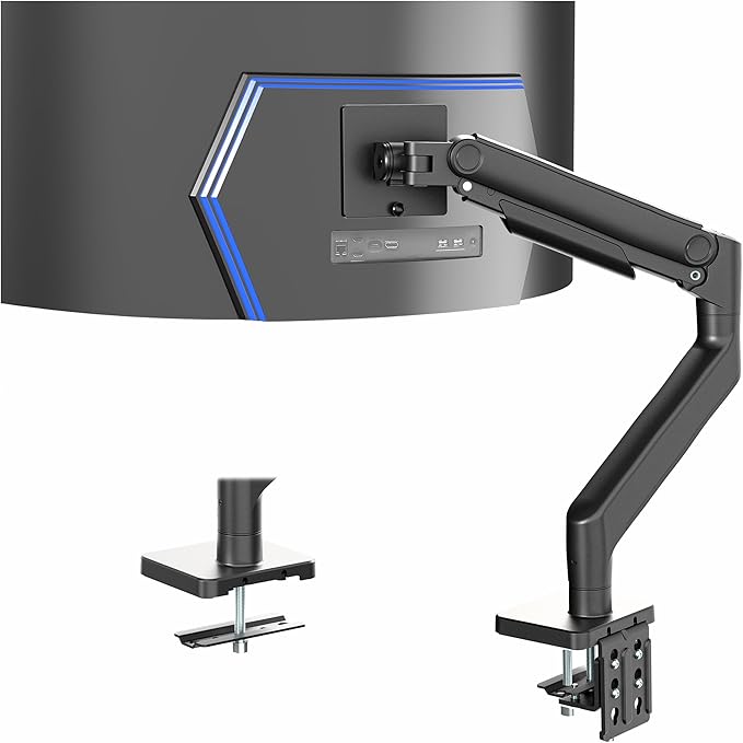 VIVO Heavy Duty Aluminum Ultrawide Monitor Tension Arm for up to 49 inch Screens, Holds 44 lbs, Premium Desk Mount Stand Designed for Samsung Odyssey G9 and More, Black, STAND-V101V